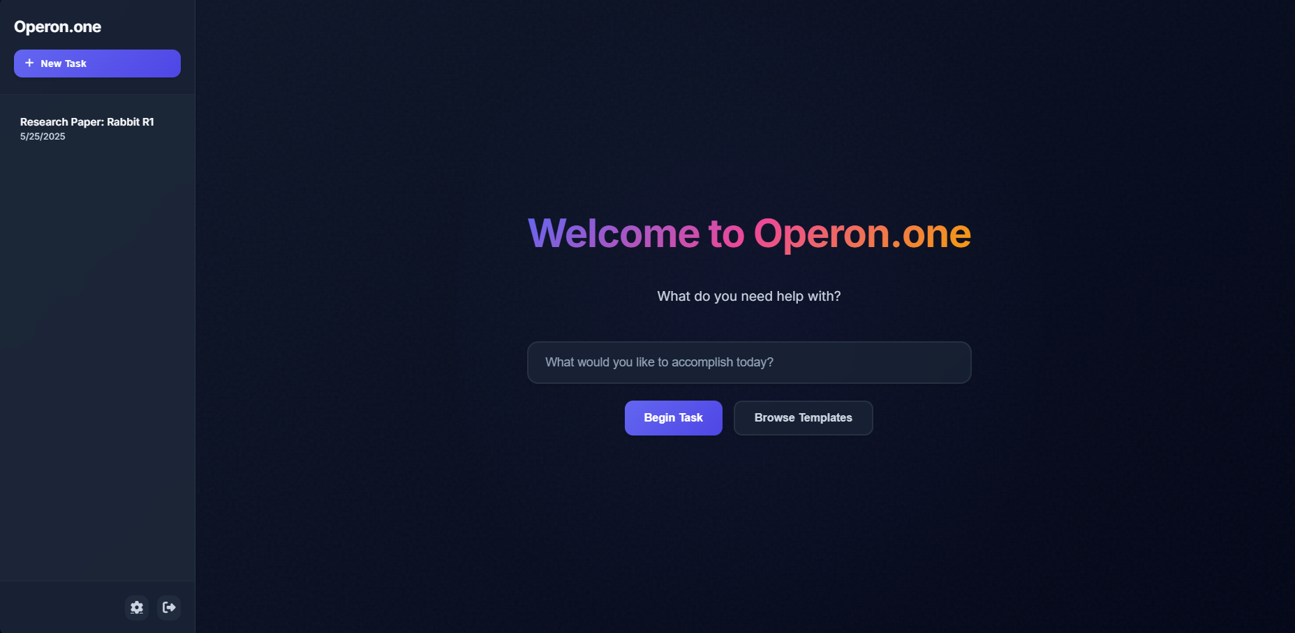 Operon.one Main Interface